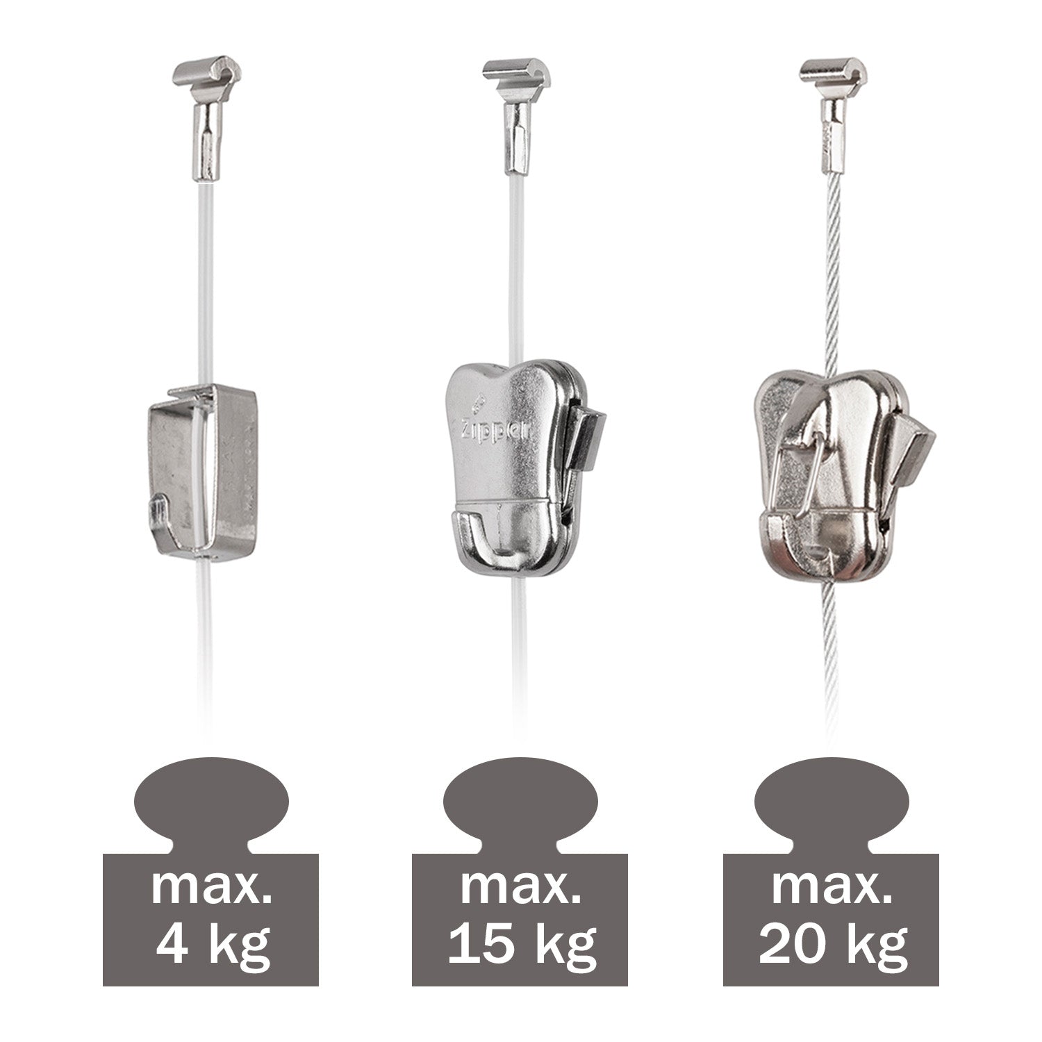 STAS Haken & Seile Set: Ideal zum Aufhängen von Bildern bis 20 kg.