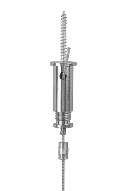 STAS Aufhängeset mit 2m Stahlseil, verstellbare Deckenmontage, ideal für Rohre, Platten bis 25 kg.