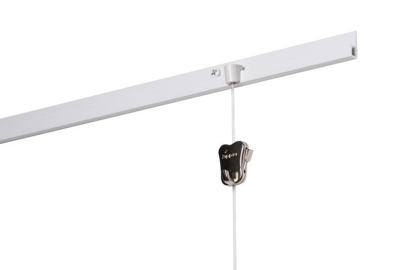 STAS J-Rail 300 cm, für kreative Galeriedesigns geeignet. Weiß oder Alu.