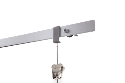 STAS Evoluon 200cm alu: Bilderschiene perfekt für gebogene Wände, flexibel und anpassbar.